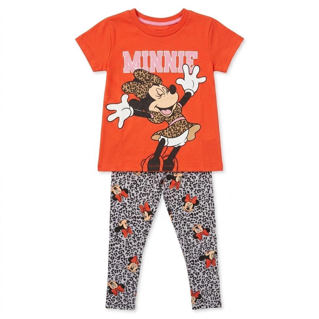 Minnie Orange Girls Leggings Set