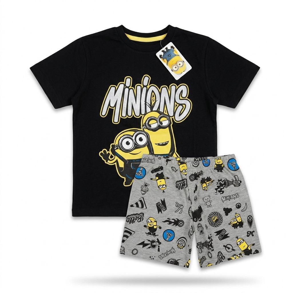 Minions Black Boys Shorts Set