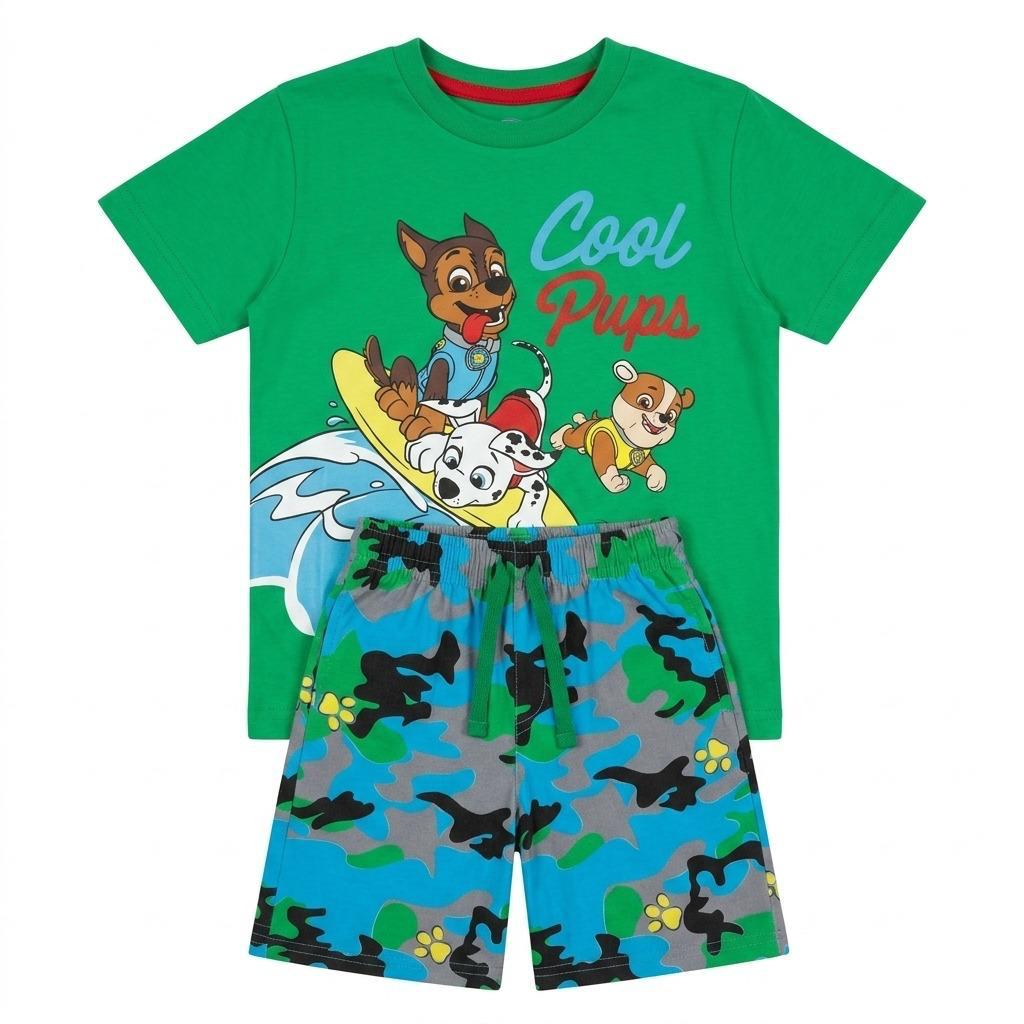 Cool Pups Green Boys Shorts Set