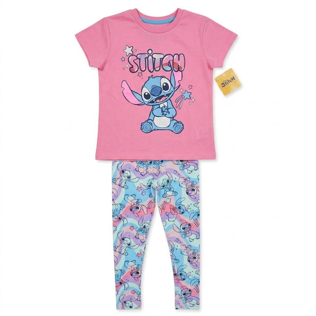Stitch Pink Girls Leggings Set