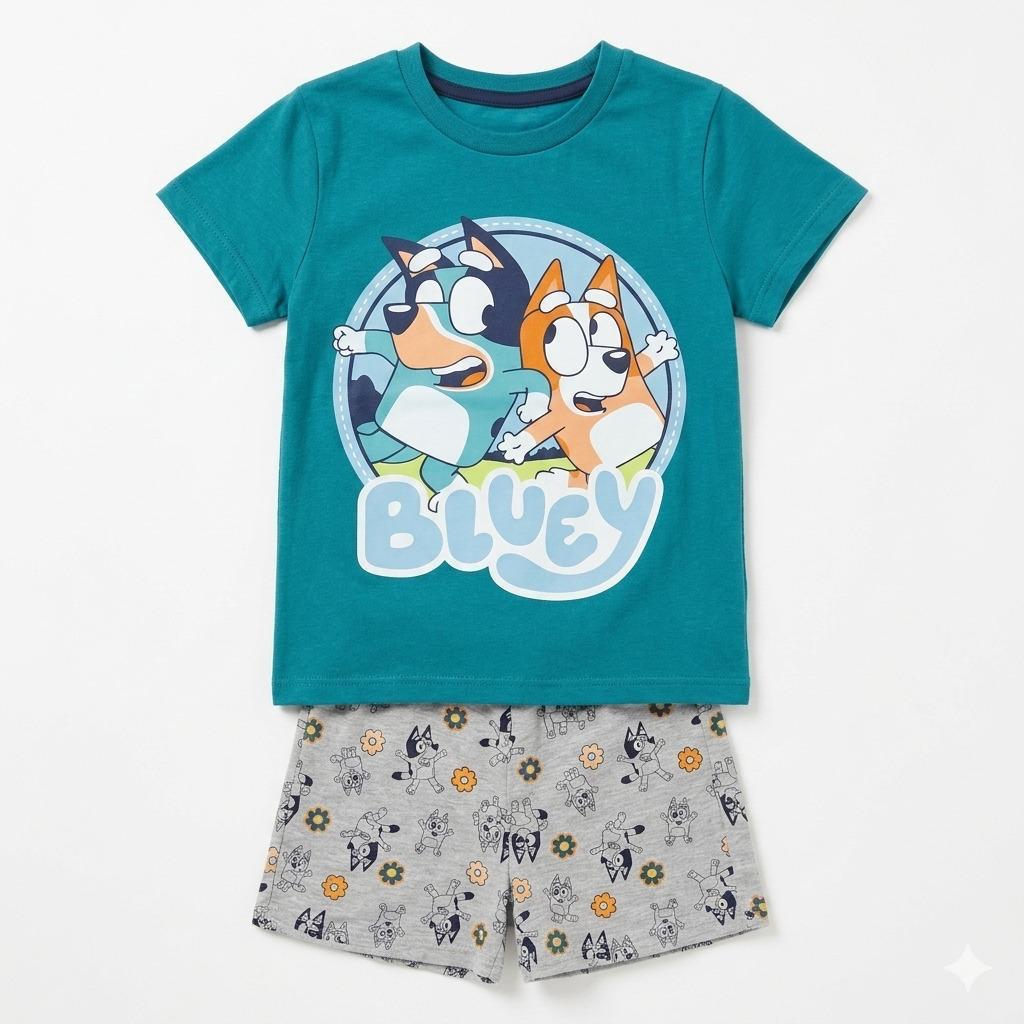 Bluey Teal Boys Shorts Set