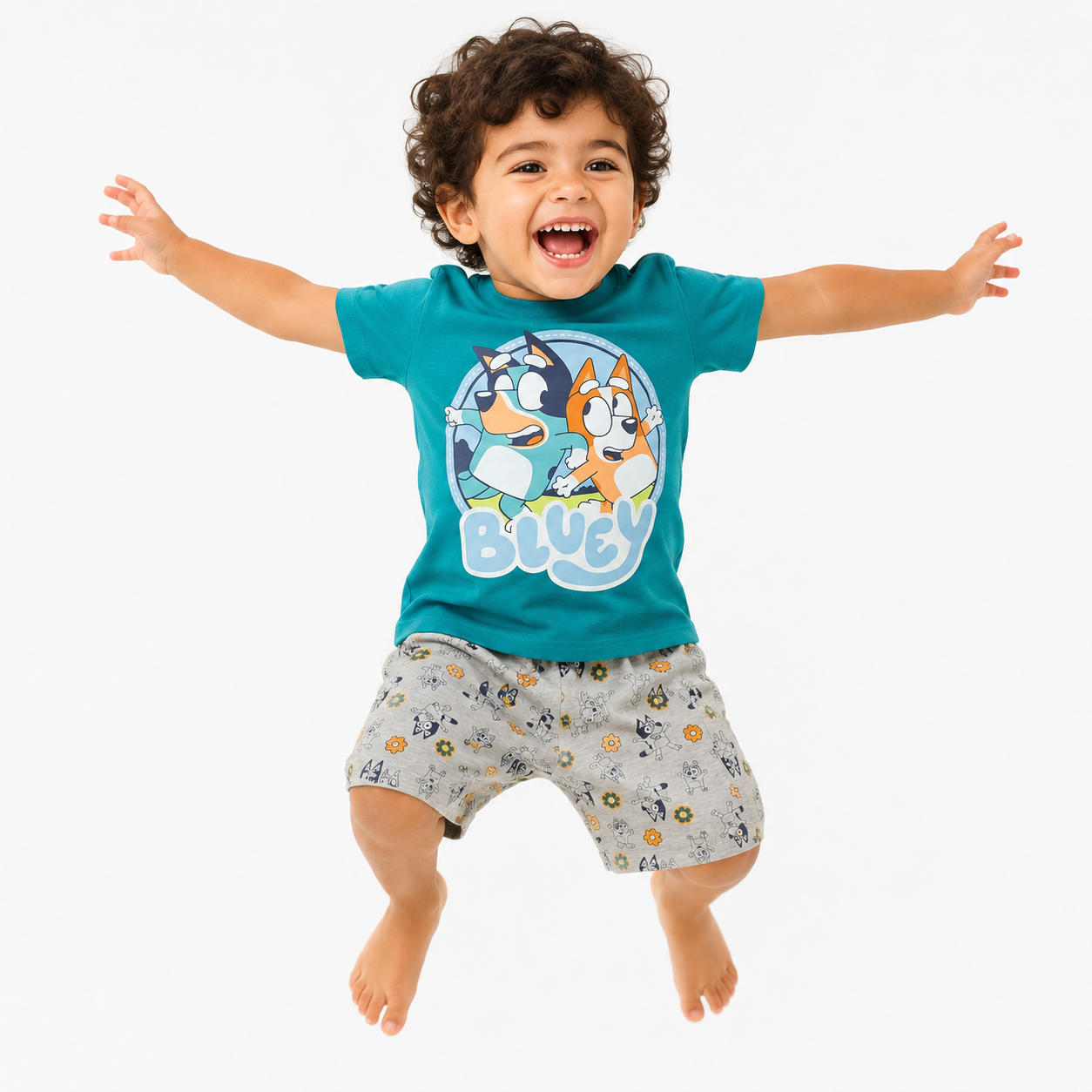 Bluey Teal Boys Shorts Set
