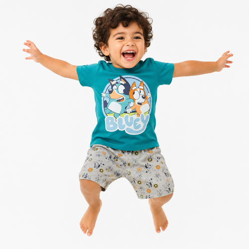 Bluey Teal Boys Shorts Set